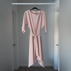 Prologue Fit & Flare Asymmetrical Midi Dress | Blush Pink | Size M